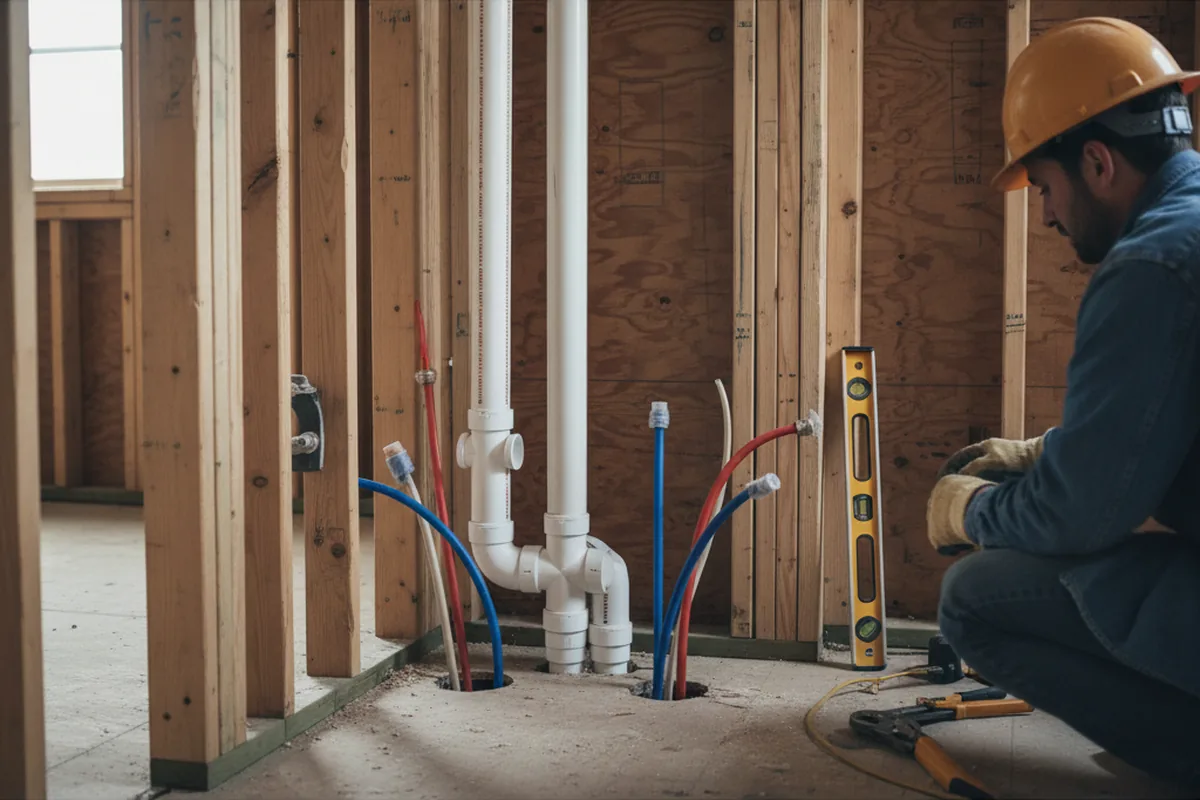 Drain and supply rough-in during Toilet Repair and Installation in Masury